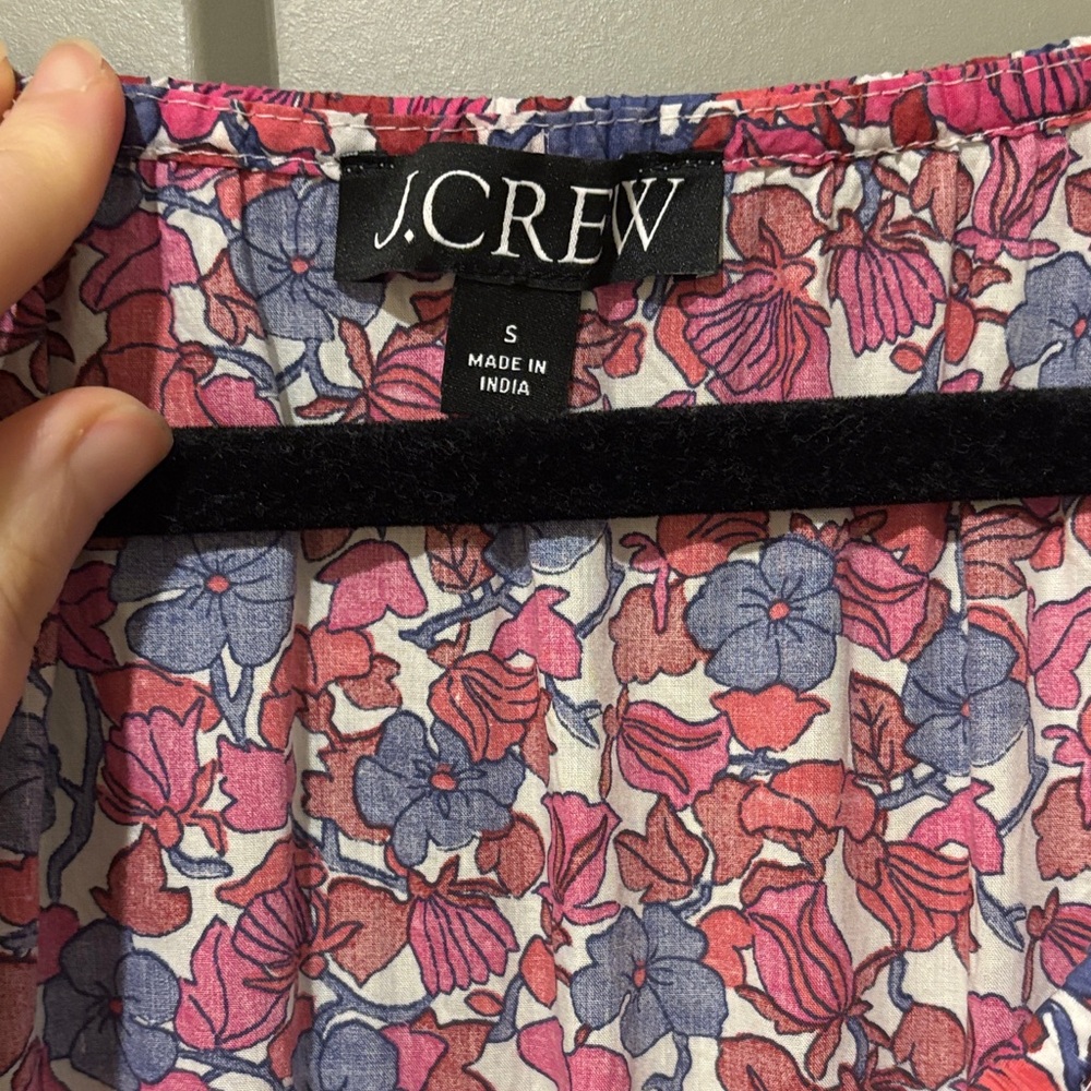 J. Crew midi dress in berry floral (red, blue, pink, white) - Picture 2 of 7